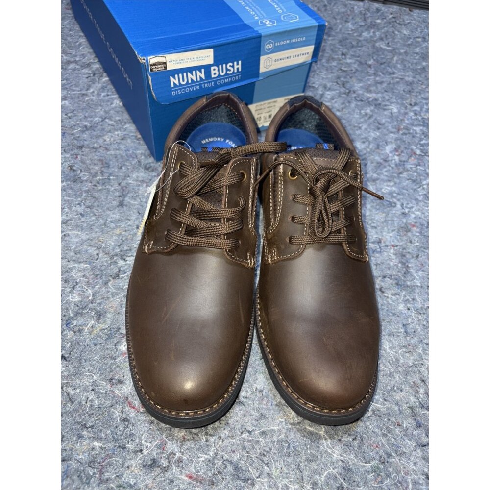 Nunn Bush Men’s 10.5 Otto Plain Toe Oxford Shoes Brown 10‎ 1/2 Fast Shipping!